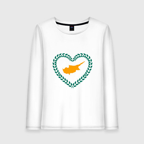 Женский лонгслив Кипр в сердце / Белый – фото 1