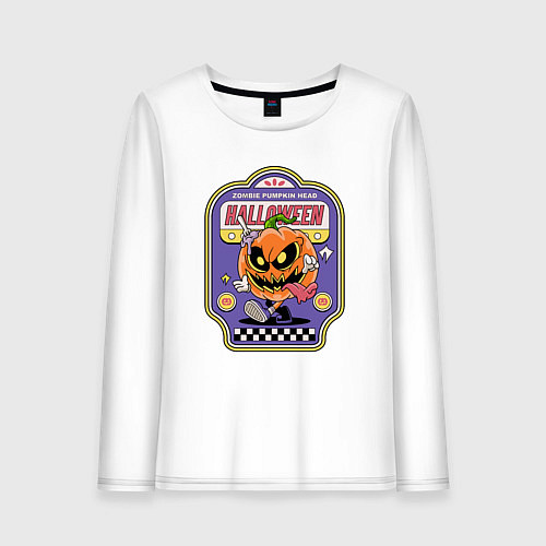 Женский лонгслив Zombie halloween / Белый – фото 1