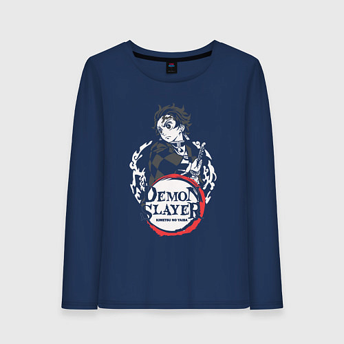 Женский лонгслив Тандзиро кун / Тёмно-синий – фото 1