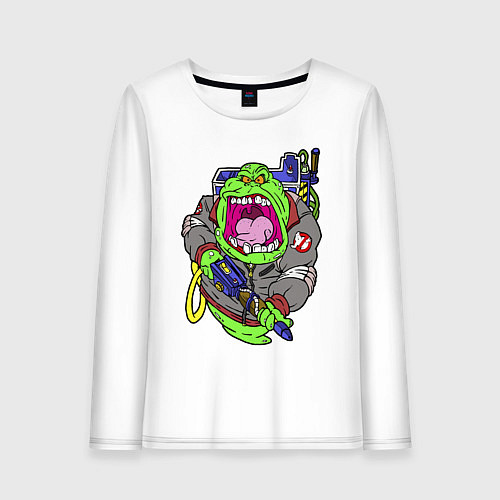 Женский лонгслив Ghostbusters - Лизун охотник / Белый – фото 1