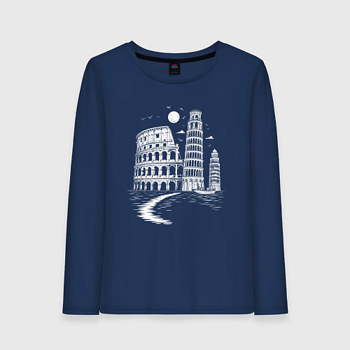 Женский лонгслив Величие Италии / Тёмно-синий – фото 1