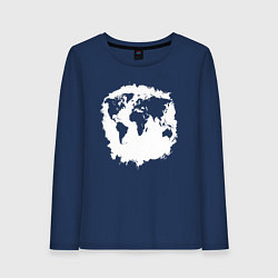 Лонгслив хлопковый женский Тень Земли, цвет: тёмно-синий