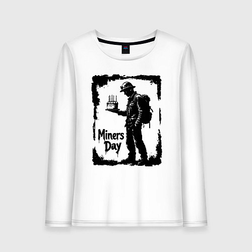 Женский лонгслив Шахтерский праздник / Белый – фото 1