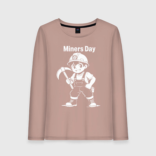Женский лонгслив День шахтера аниме / Пыльно-розовый – фото 1