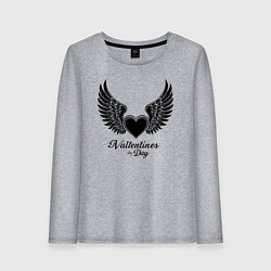 Лонгслив хлопковый женский Крылья любви: День святого Валентина, цвет: меланж