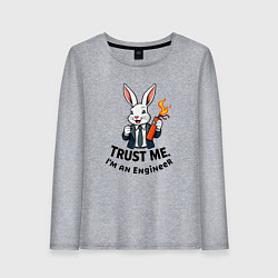 Женский лонгслив Кролик с динамитом - Trust me im an engineer