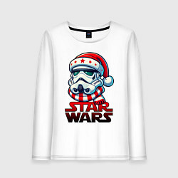 Лонгслив хлопковый женский Stormtrooper new year, цвет: белый