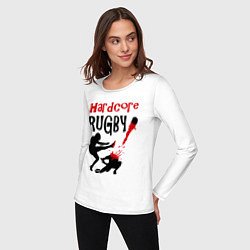 Лонгслив хлопковый женский Hardcore Rugby, цвет: белый — фото 2