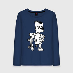Лонгслив хлопковый женский Bart Simpsons Zombie, цвет: тёмно-синий