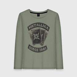 Лонгслив хлопковый женский Metallica: since 1981, цвет: авокадо