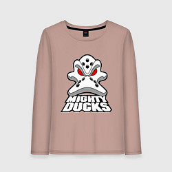 Лонгслив хлопковый женский HC Anaheim Ducks, цвет: пыльно-розовый