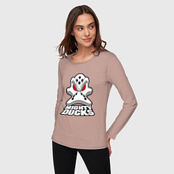 Лонгслив хлопковый женский HC Anaheim Ducks, цвет: пыльно-розовый — фото 2