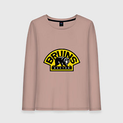 Лонгслив хлопковый женский HC Boston Bruins Label, цвет: пыльно-розовый