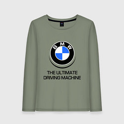 Лонгслив хлопковый женский BMW Driving Machine, цвет: авокадо