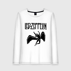 Лонгслив хлопковый женский Led Zeppelin, цвет: белый