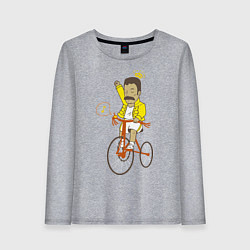 Лонгслив хлопковый женский Фредди на велосипеде, цвет: меланж