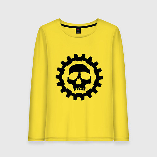 Женский лонгслив Череп в стиле стим панк / Желтый – фото 1