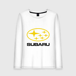Лонгслив хлопковый женский Subaru Logo, цвет: белый