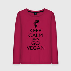 Женский лонгслив Keep Calm & Go Vegan