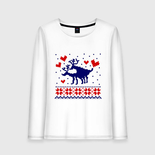 Женский лонгслив Любовь оленей / Белый – фото 1