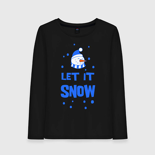 Женский лонгслив Снеговик Let it snow / Черный – фото 1