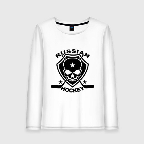 Женский лонгслив Russian hockey / Белый – фото 1