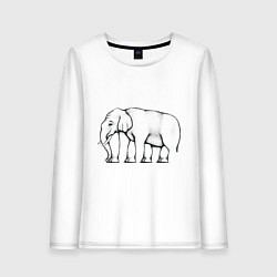 Лонгслив хлопковый женский Сколько ног у слона, цвет: белый