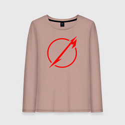 Лонгслив хлопковый женский Metallica: Through The Never, цвет: пыльно-розовый