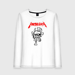 Лонгслив хлопковый женский Metallica: Pushead Skull, цвет: белый