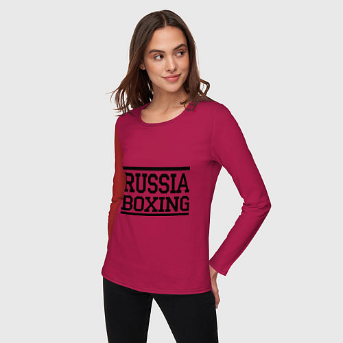 Женский лонгслив Russia boxing / Маджента – фото 3