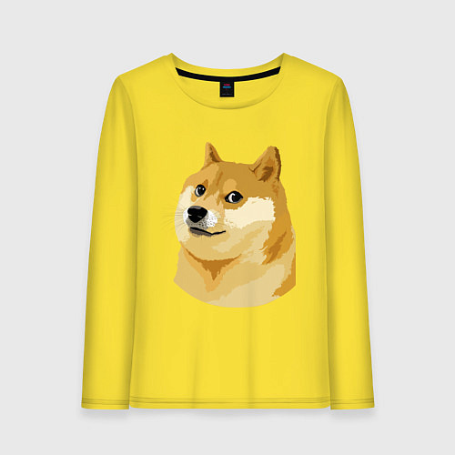 Женский лонгслив Doge / Желтый – фото 1