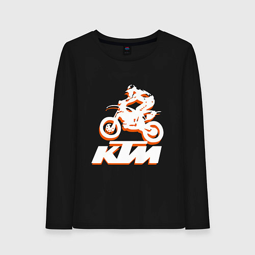 Женский лонгслив KTM белый / Черный – фото 1