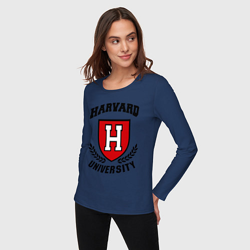 Женский лонгслив Harvard University / Тёмно-синий – фото 3