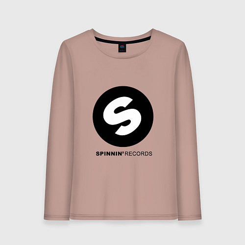 Женский лонгслив Spinnin records / Пыльно-розовый – фото 1