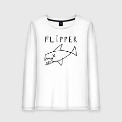 Лонгслив хлопковый женский Flipper, цвет: белый