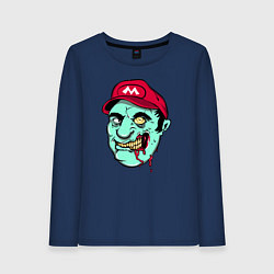 Лонгслив хлопковый женский Mario zombie, цвет: тёмно-синий