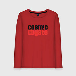 Лонгслив хлопковый женский Cosmic Gate, цвет: красный