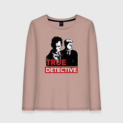 Лонгслив хлопковый женский True Detective, цвет: пыльно-розовый