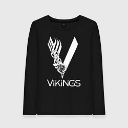 Лонгслив хлопковый женский Vikings, цвет: черный