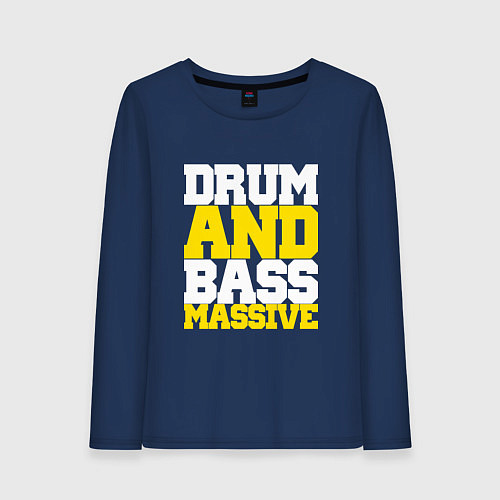 Женский лонгслив DRUM AND BASS MASSIVE / Тёмно-синий – фото 1