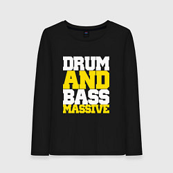 Лонгслив хлопковый женский DRUM AND BASS MASSIVE, цвет: черный