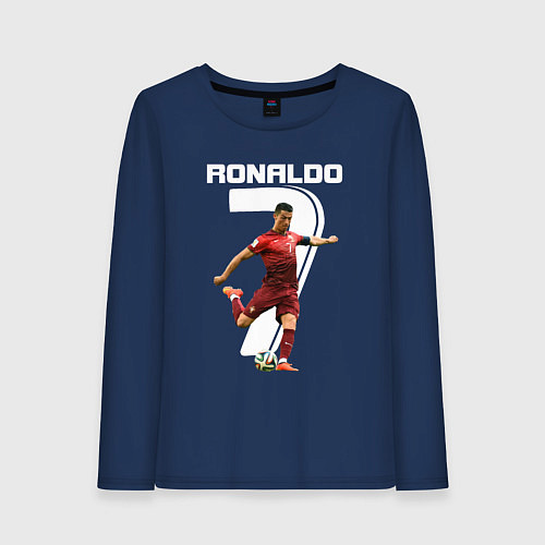 Женский лонгслив Ronaldo 07 / Тёмно-синий – фото 1