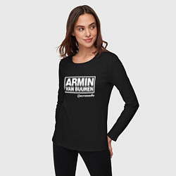 Лонгслив хлопковый женский Armin van Buuren, цвет: черный — фото 2