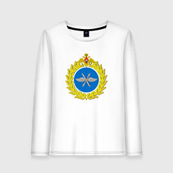 Лонгслив хлопковый женский Герб ВВС России, цвет: белый