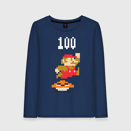 Женский лонгслив Mario: 100 coins / Тёмно-синий – фото 1