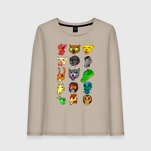 Женский лонгслив Hotline Miami Masks / Миндальный – фото 1