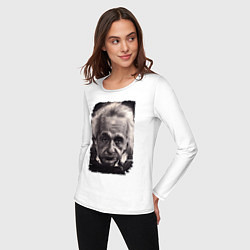 Лонгслив хлопковый женский Альберт Энштейн, цвет: белый — фото 2