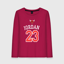Лонгслив хлопковый женский Jordan 23, цвет: маджента