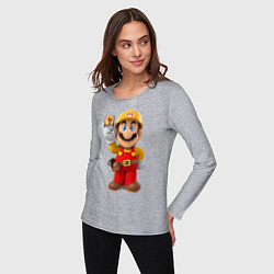 Лонгслив хлопковый женский Super Mario, цвет: меланж — фото 2