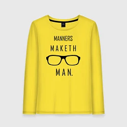 Лонгслив хлопковый женский Kingsman: Manners maketh man, цвет: желтый